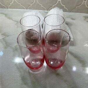 6 Chic Rose Glass Tumbler Set- New